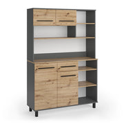 Vicco Buffet da cucina Rovere artigianale/Antracite 120.2 x 40.5 cm