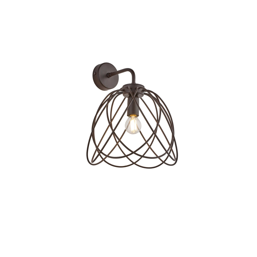 Applique Moderna 1 Luce Pagoda In Ferro Laccato Ruggine