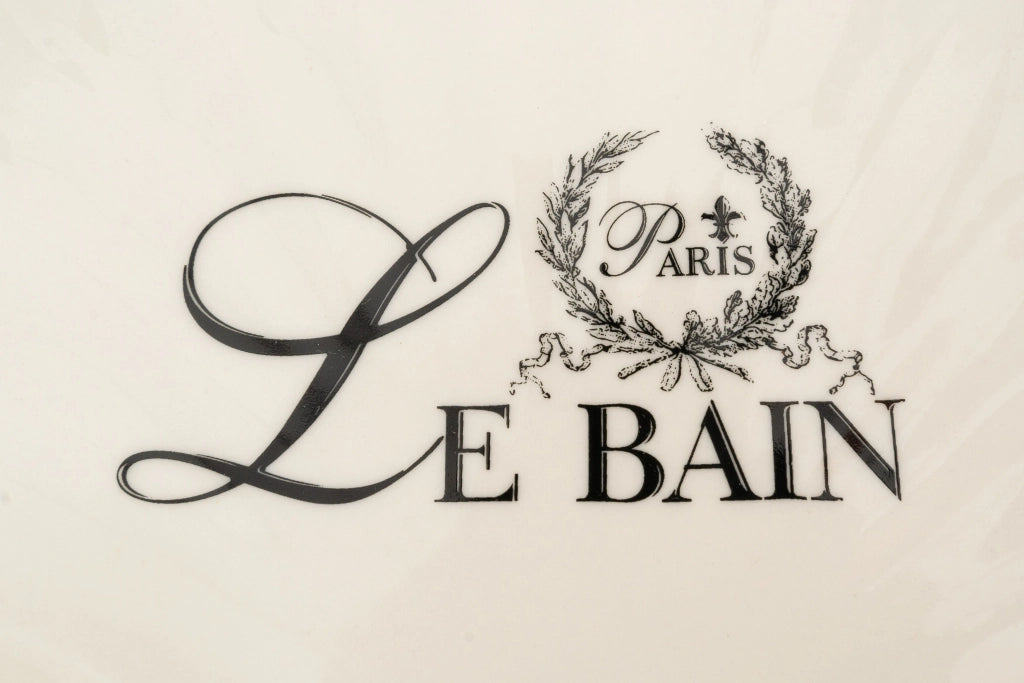Biscottini Porta saponetta svuota tasche in porcellana bianca decorata "Le Bain Paris" L20xPR19xH3,8 cm