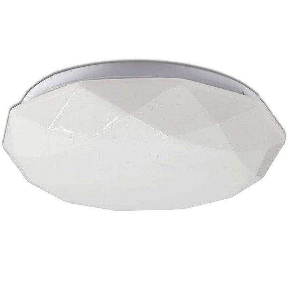 Trade Shop - Plafoniera Soffitto 36 W Bianca Lavorata Puntini Luce 6500k 3000k 4000k C02-36 -
