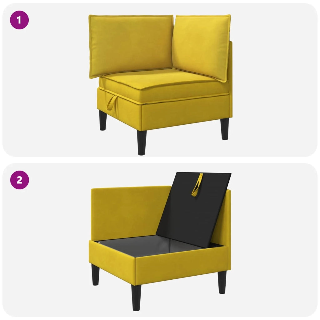 Divano con Stoccaggio Giallo Velluto 42027083