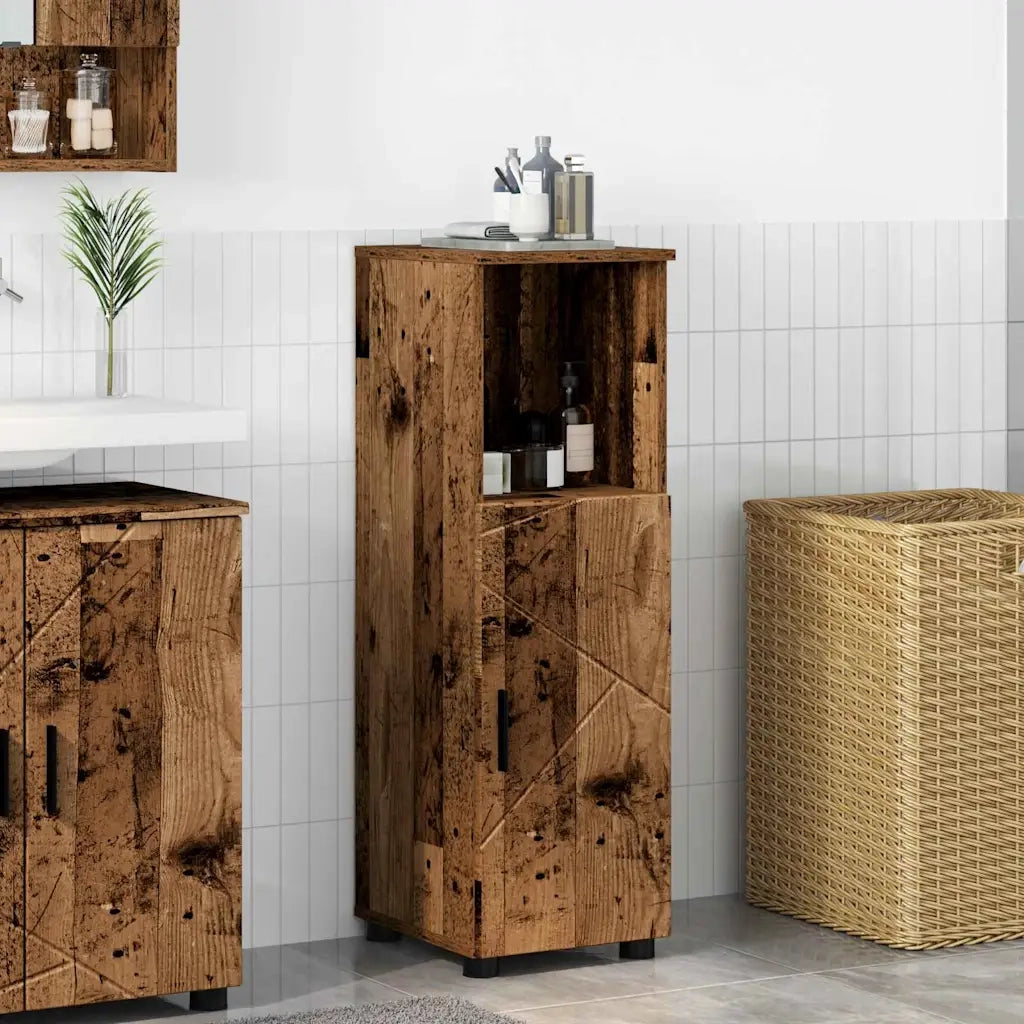 Mobile da Bagno | Armadio da bagno con archiviazione Legno vecchio 30 x 35 x 95 cm