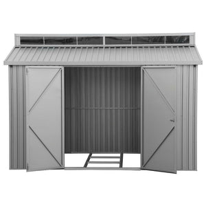 Casetta Box da Giardino 323,3x182,5x230,5 cm in Alluminio Grigio