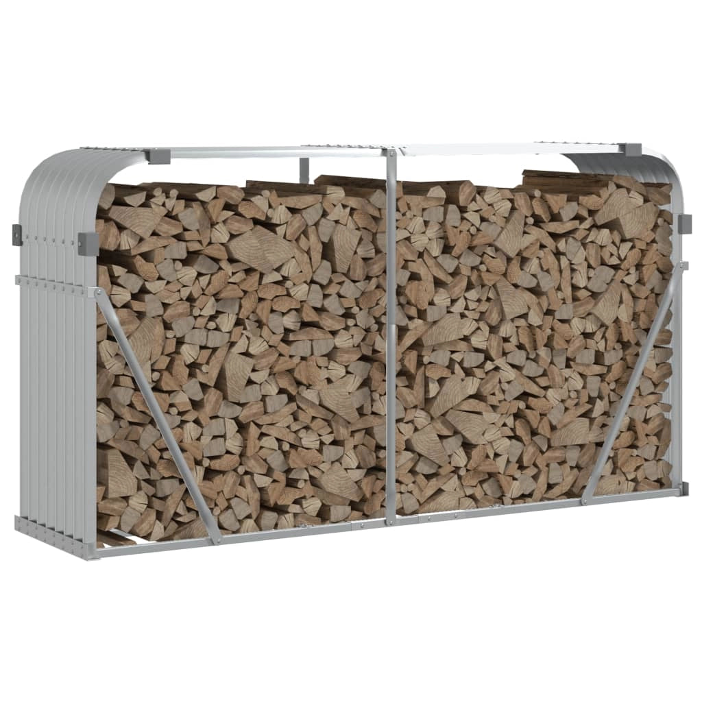 Portalegna argento 180 x 45 x 100 cm acciaio zincato Argento 02_0043792