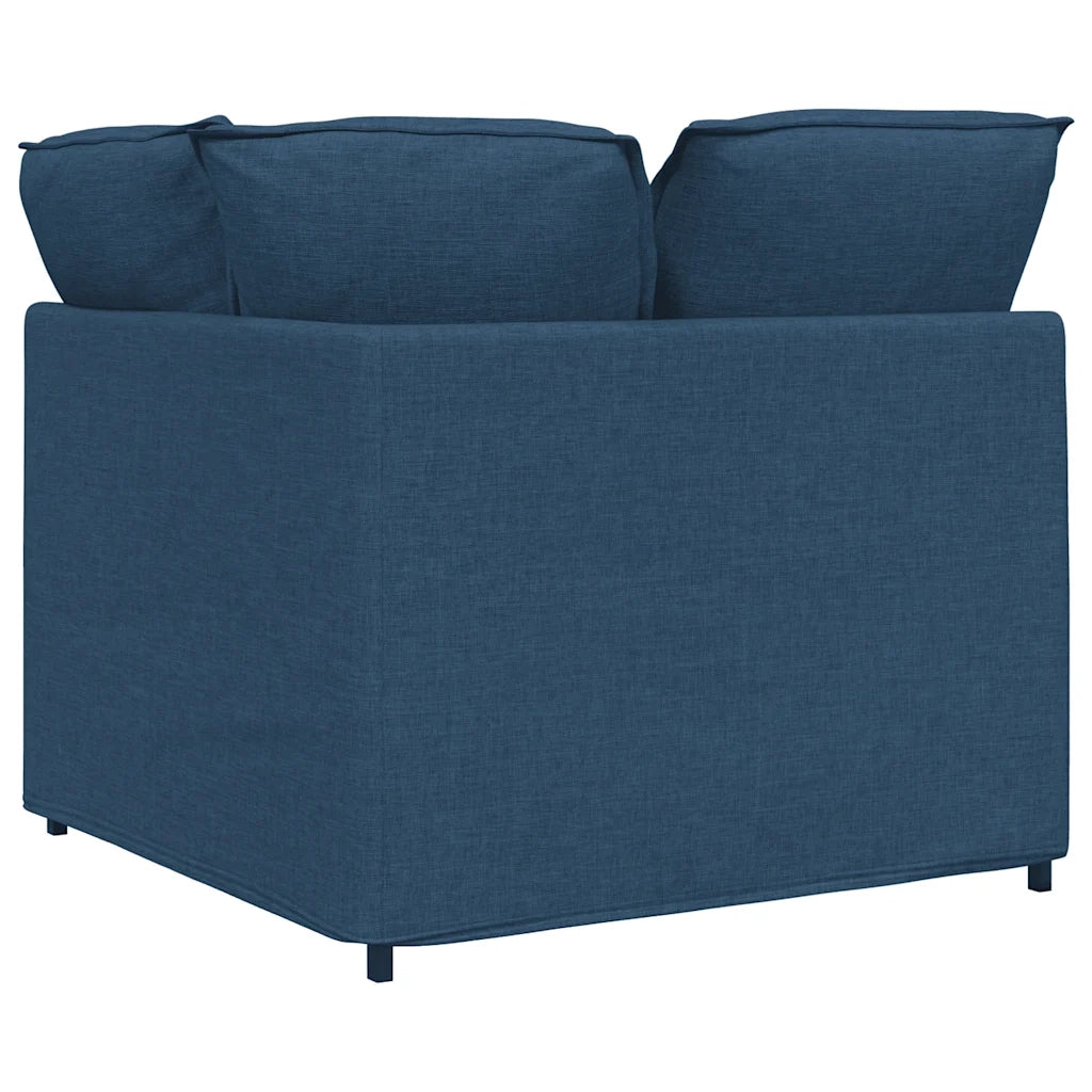 Modulo Angolare Divano Modulare con Cuscini Blu 100 cm 4104454