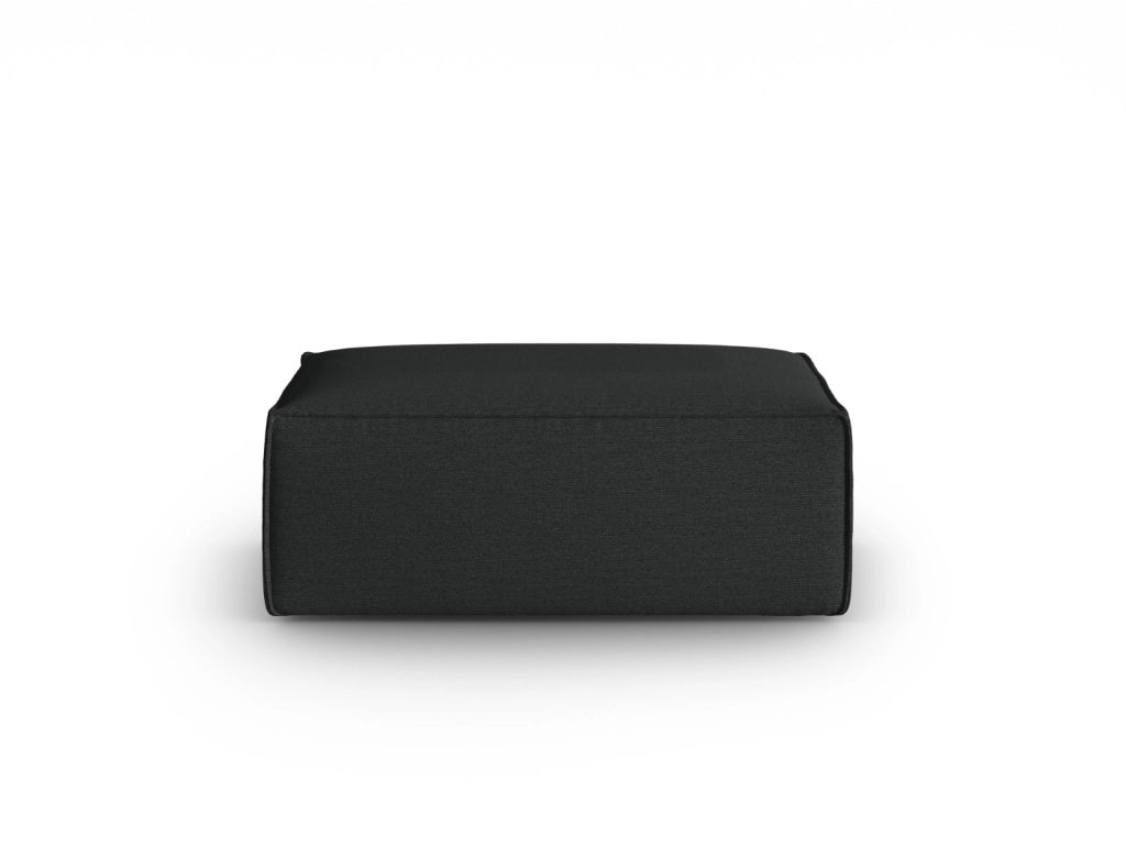 Cosmopolitan Design - Pouf "Mackay" in velluto strutturato antracite 