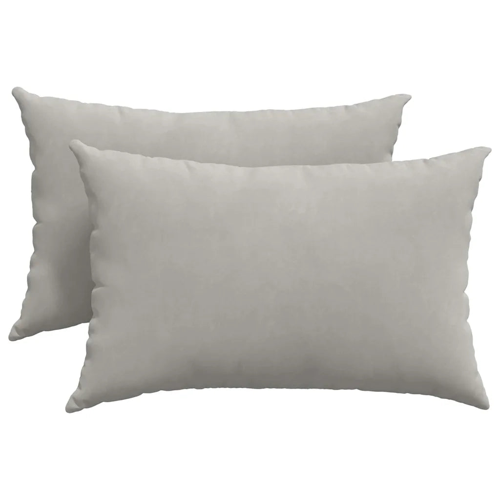Cuscini da Divano 2 pz | Cuscini per sedie Grigio chiaro 60 x 40 cm Tessuto