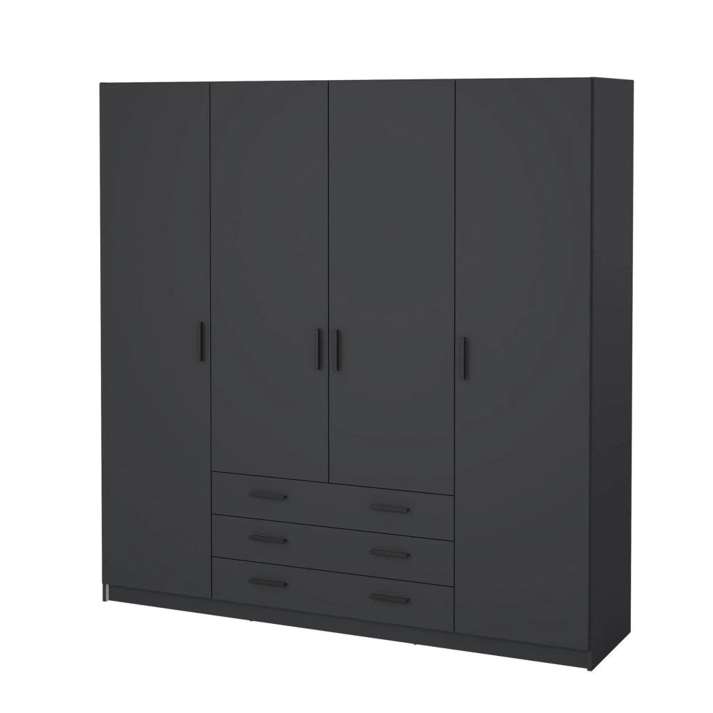 Guardaroba grande Epipola, Mobile camera da letto, Cabina armadio portabiti, Armadio appendiabiti, 196x50 h200 cm, Grigio