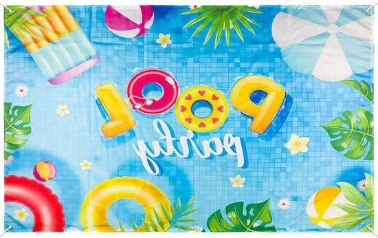 Bandiera estiva per festa in piscina 179,2x115,5cm - Decorazione di spiaggia per compleanni - Decorazioni di vacanza
