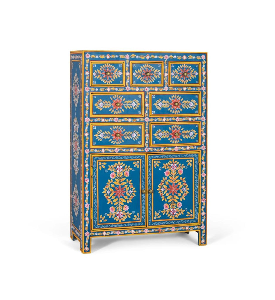 Credenza alta realizzata a mano con legno di mango e MDF 122 cm
