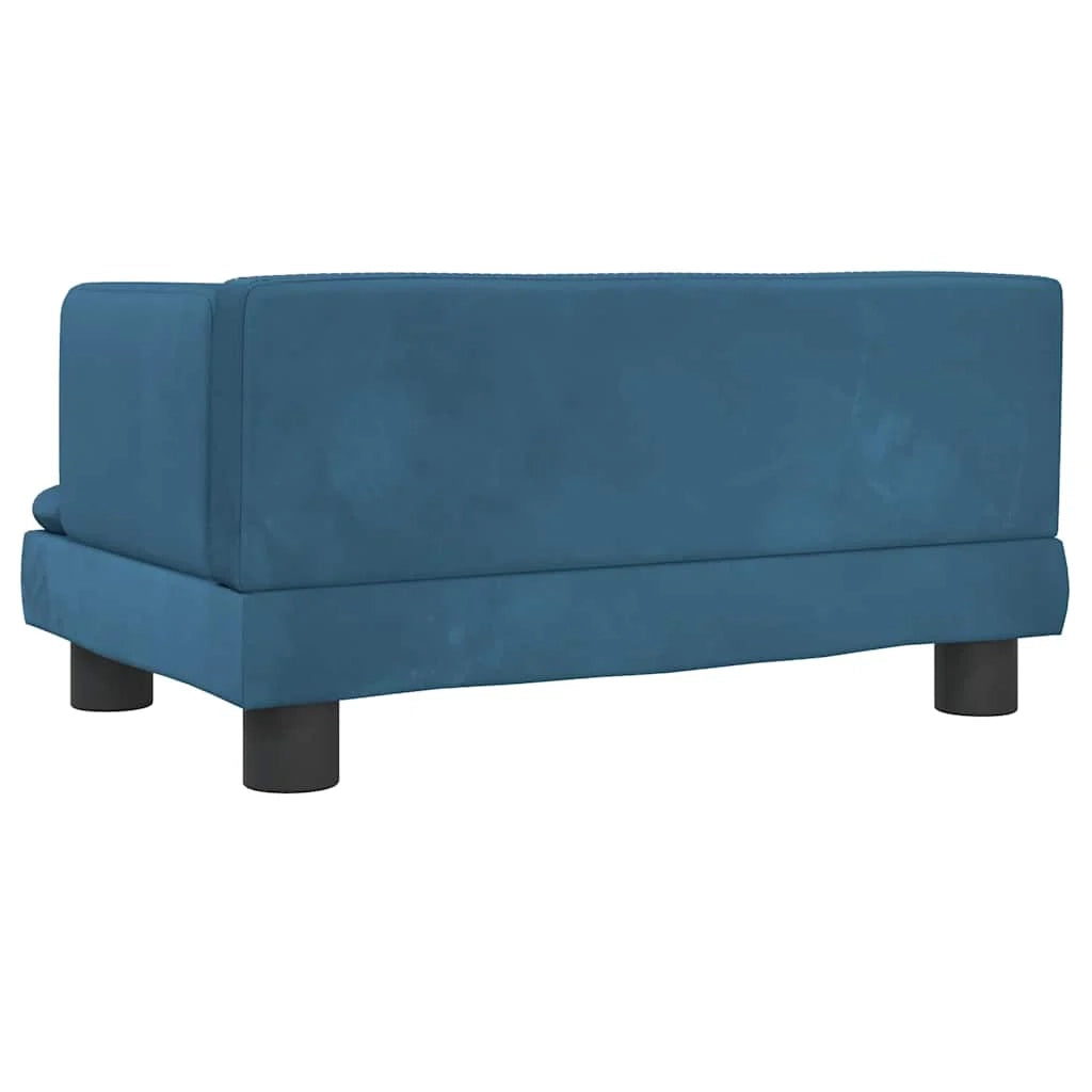 Cuccia per cani con cesto divano confortevole 60 x 40 x 30 cm velluto blu 02_0042726