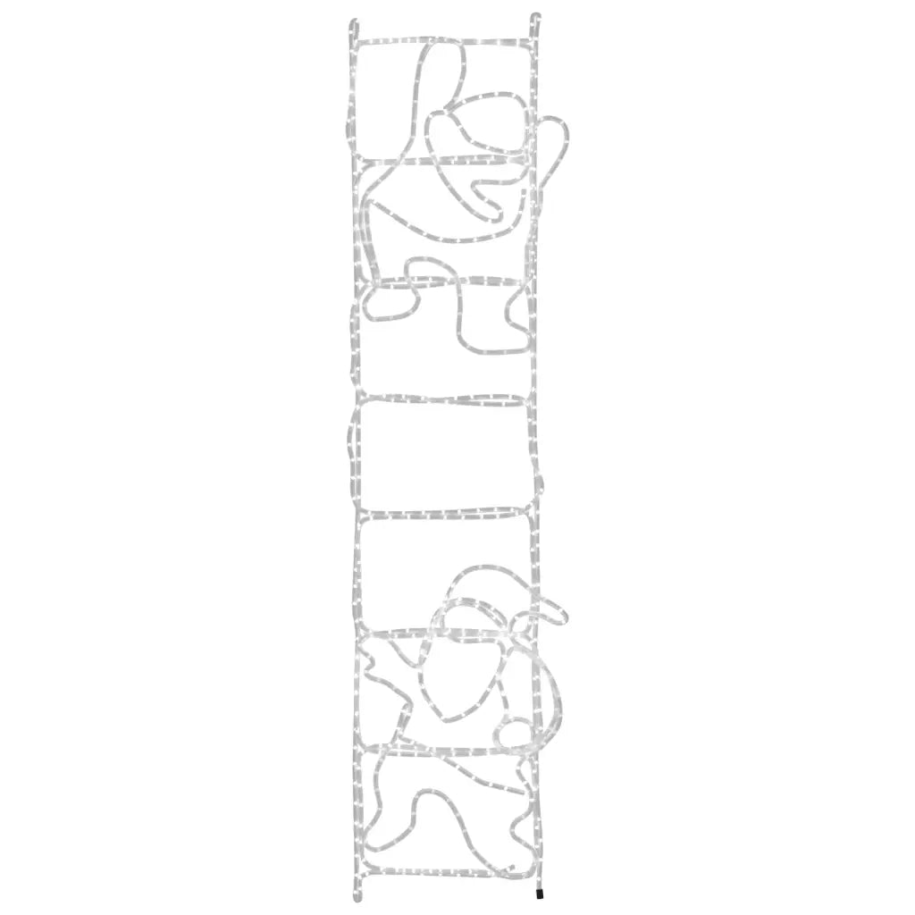 Figura Pieghevole Babbo Natale su Scala con 552 LED 50x200 cm