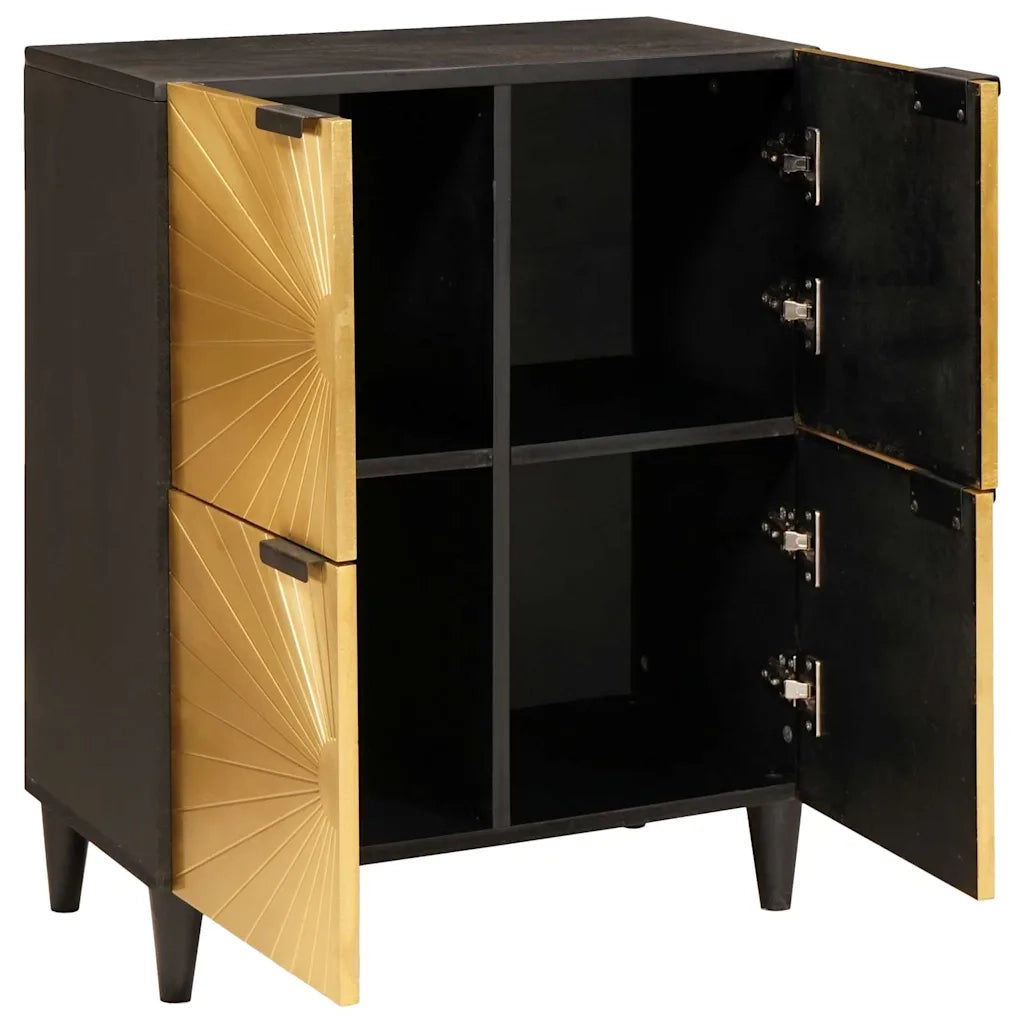 Mobile laterale con archiviazione Nero e Oro 60 x 33,5 x 75 cm 4017854