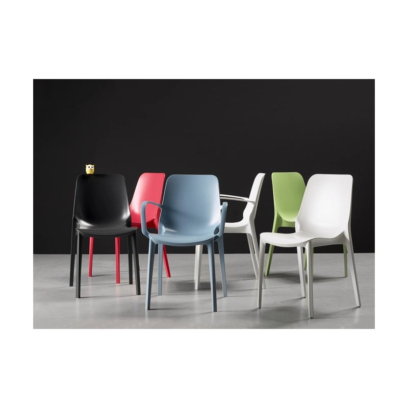 SET 6 SEDIE GINEVRA TECNOPOLIMERO SCAB DESIGN - Antracite 81