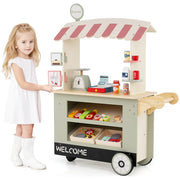 Carrello della spesa per bambini 75 x 30 x 100 cm con 30 divertenti accessori e pratiche ruote in MDF verde 20_0017930