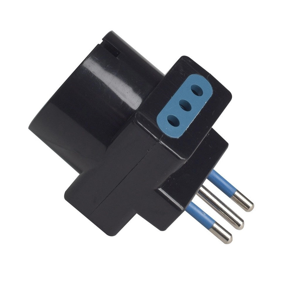 Trade Shop - Adattatore Spina 2p+t 10a 2 Presa 10a 2p+t 1 Presa Ita 10a/schuko 16a Nero 83042 -