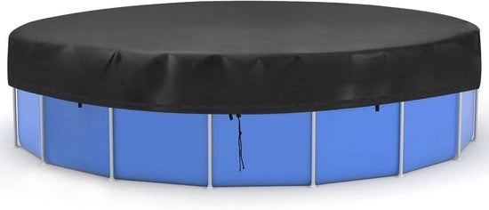 Copertura per piscina a forma di cerchio di circa 460cm | Tenda per piscina con protezione UV | Materiale 420D Oxford | Nero