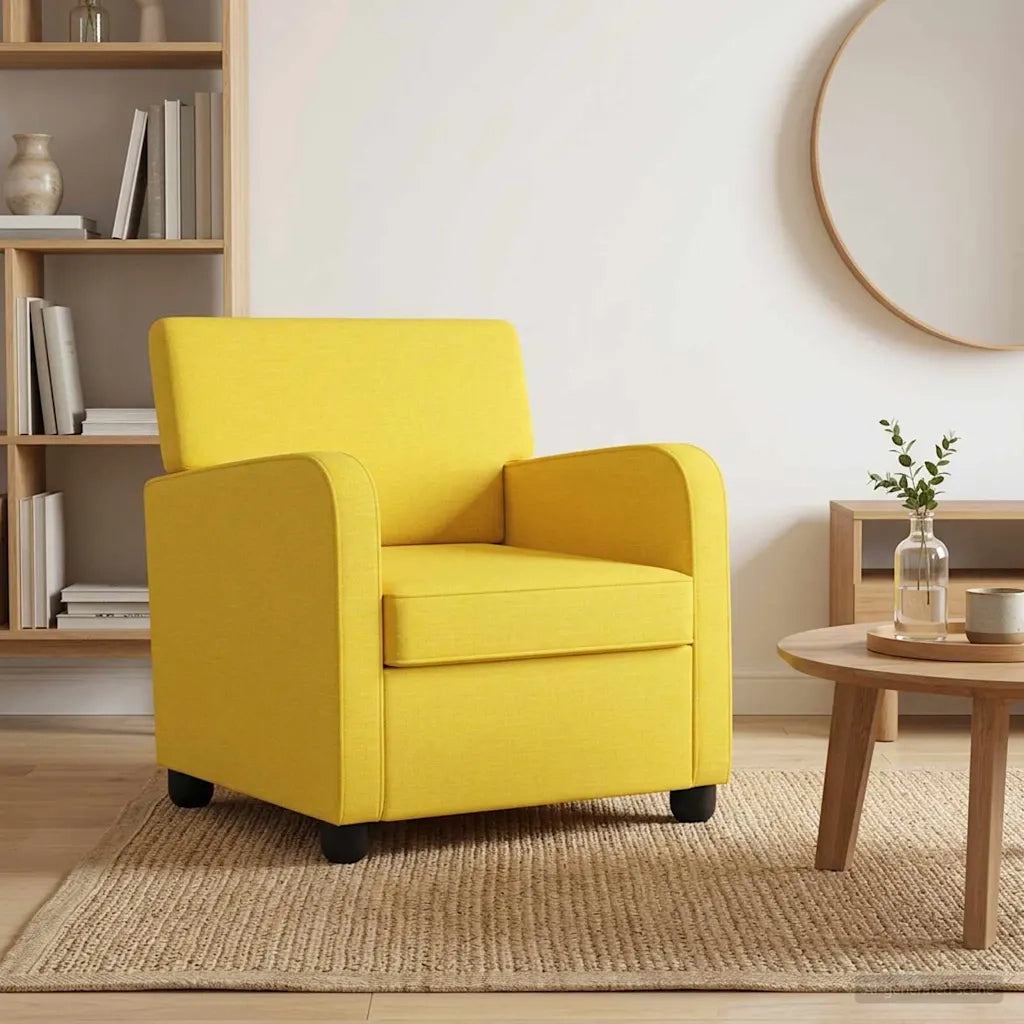 Poltrona Giallo Chiaro Tessuto 42043402