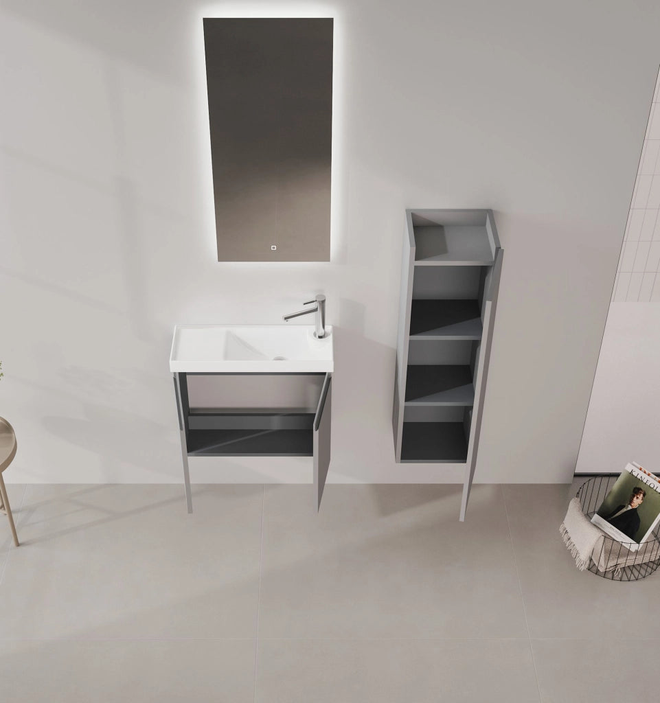 Mobile lavabo "Ferla 60" - 60 x 22 x 50 cm - Grigio opaco