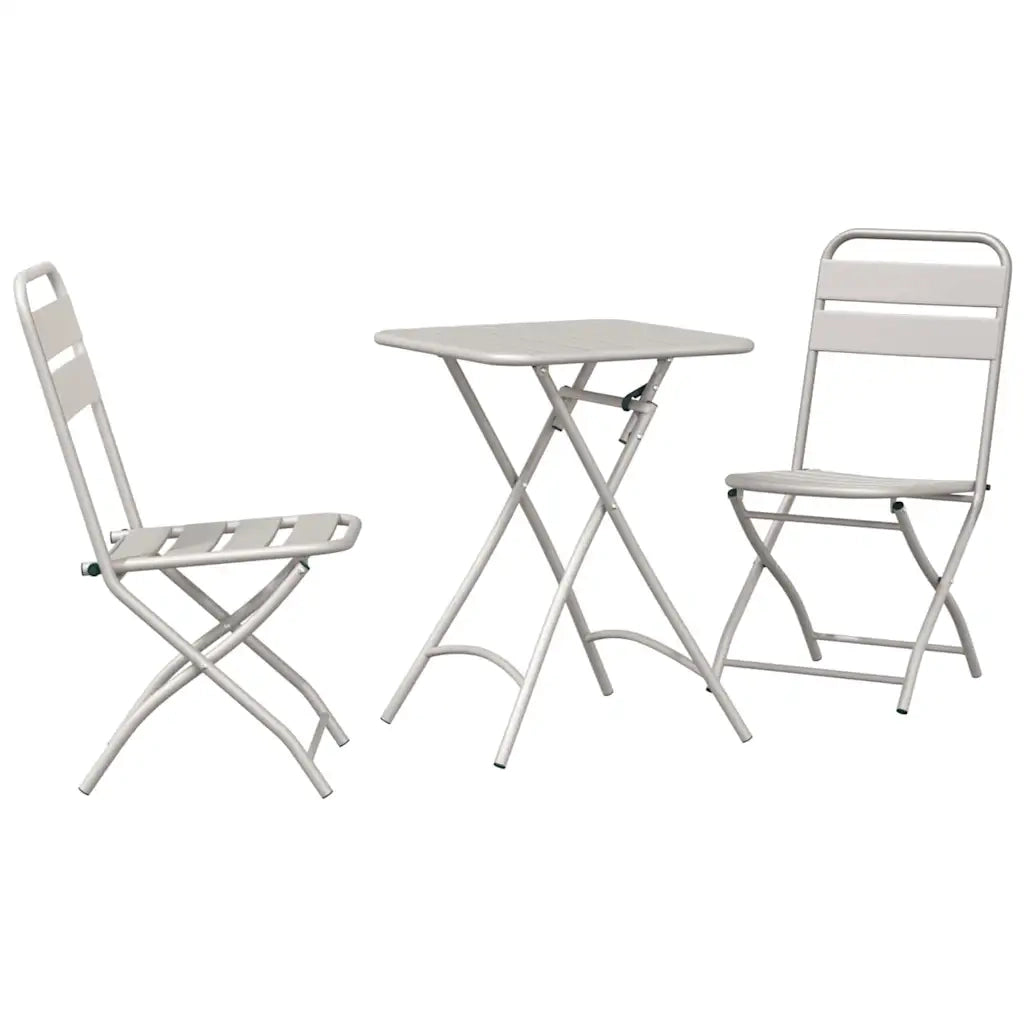 Set bistrot 3 pz | Set Salotto da Giardino Beige Acciaio