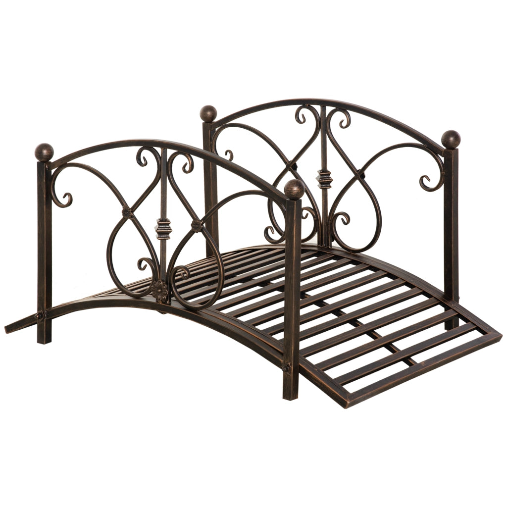 Ponticello da Giardino Vintage con Elementi Floreali ¨C Zephmum ¨C 99x68x53cm Nero in Metallo