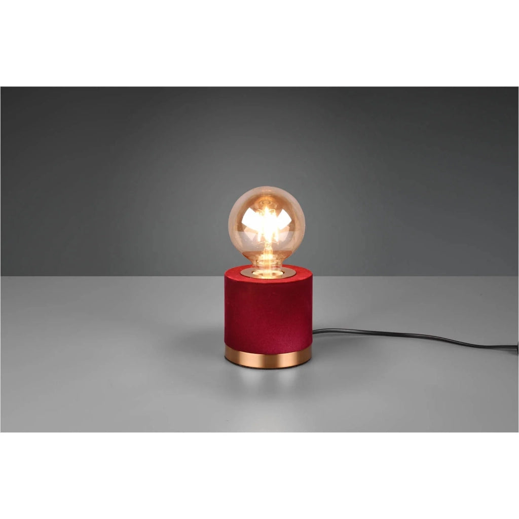 LÚZETE - LAMPADA DA TAVOLO GANNICUS VELLUTO ROSSO E27