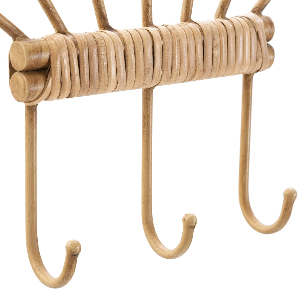 Danatala, Appendiabiti Finitura in Rattan Color Bamboo Naturale, 33h cm Marrone