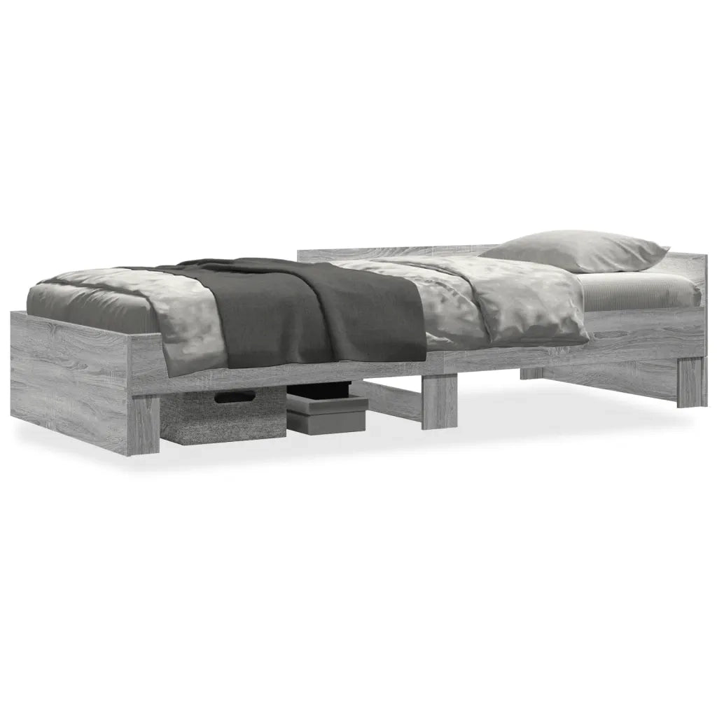 Letto singolo | Letto per adulti | Giroletto Grigio Sonoma 90x190 cm in Legno Multistrato