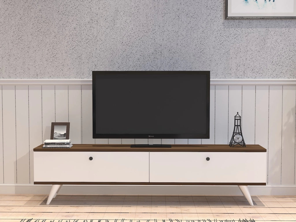 Olmedo, Mobile Porta tv 2 Ante, 160x25x35h cm Bianco