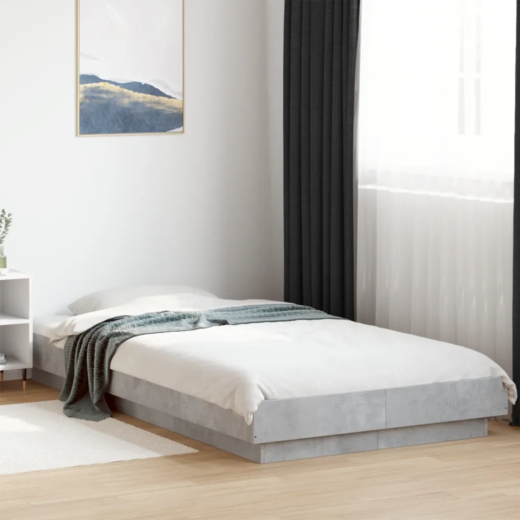 Giroletto Luci LED Grigio Cemento 90x190cm in Legno Multistrato 3281150