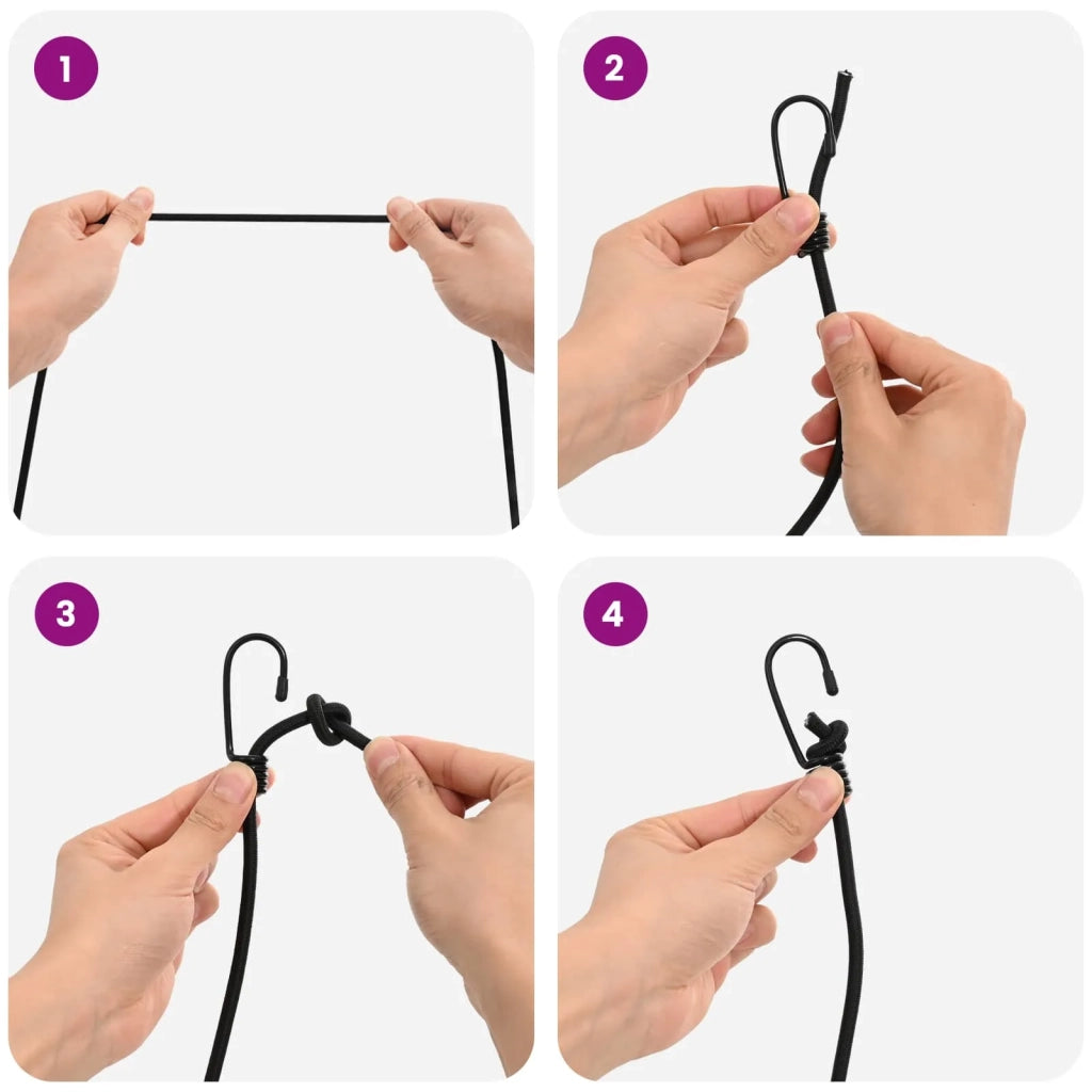 Corde Bungee con Ganci 6 mm Nero PP e gomma 42047657