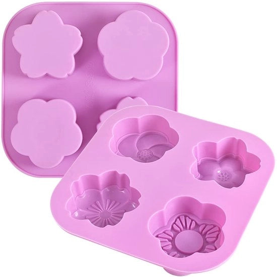 Mallen in Silicone 2 Pack - Forma a Fiore - Qualità Nutrizionale - Superficie Antitraslucida - Resistente al Lavarifiuto - Resistente a Temperature tra -40 e 230 gradi Celsius - Forma per Cucina