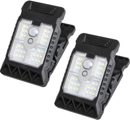 Due pezzi di Luce a Clip Solare - Sensore di Movimento - Regolabile - per Giardino Garage Campeggio Illuminazione di Emergenza