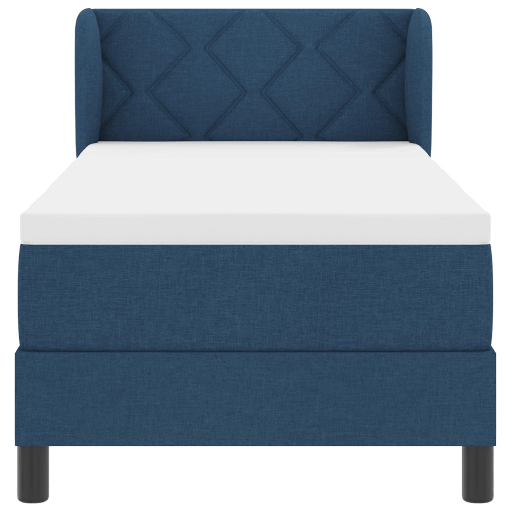 Letto a Box con Materasso Blu 80x200 cm in Tessuto