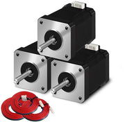 Motore a passo Nema 17 - 1,5 A - 3,8 V - 2 fasi - 4 fili - 1 metro di cavo - Compatibile con stampanti 3D/estrusi CNC - motori a passo