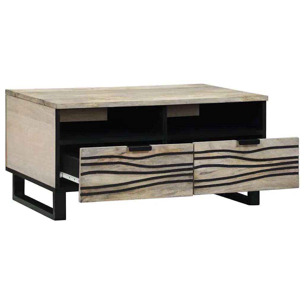 vidaXL Tavolino da salotto with Drawer Bianco, Nero 80 x 54 x 40 cm