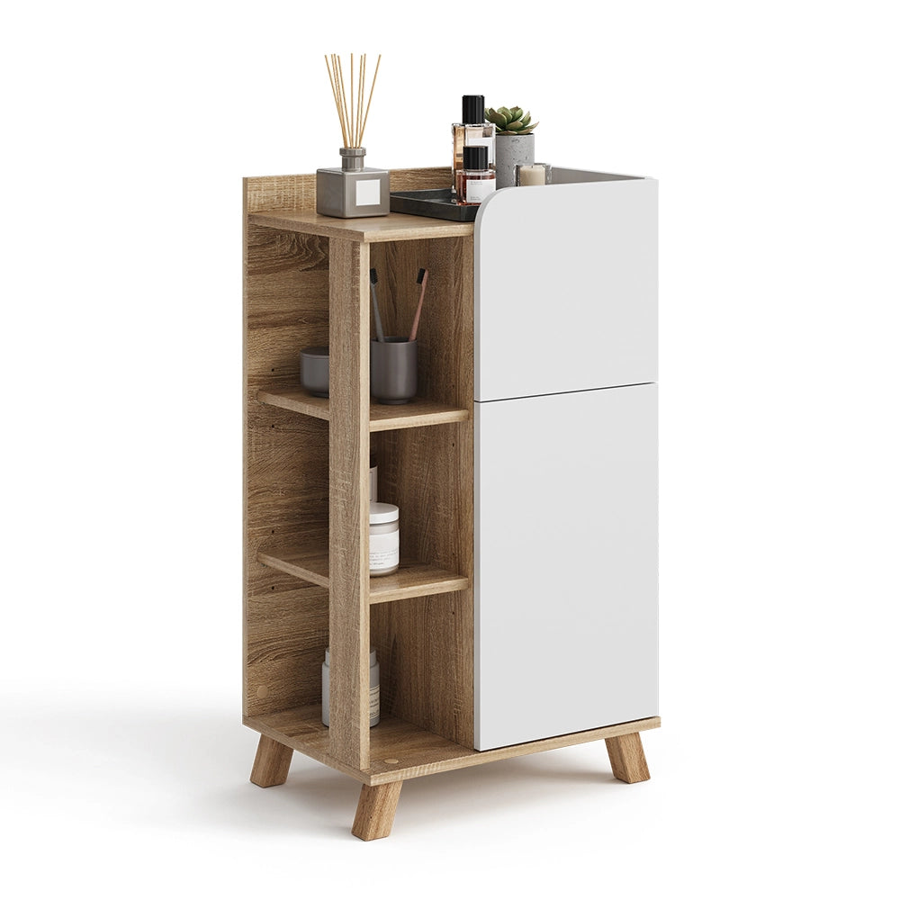 Vicco Mobiletto bagno Sonoma/Bianco 50 x 90 cm con anta e cassetto