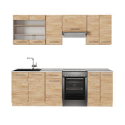 Cucina componibile Fame-Line Rovere dorato/Rovere dorato 240 cm, PL Marmo Vicco
