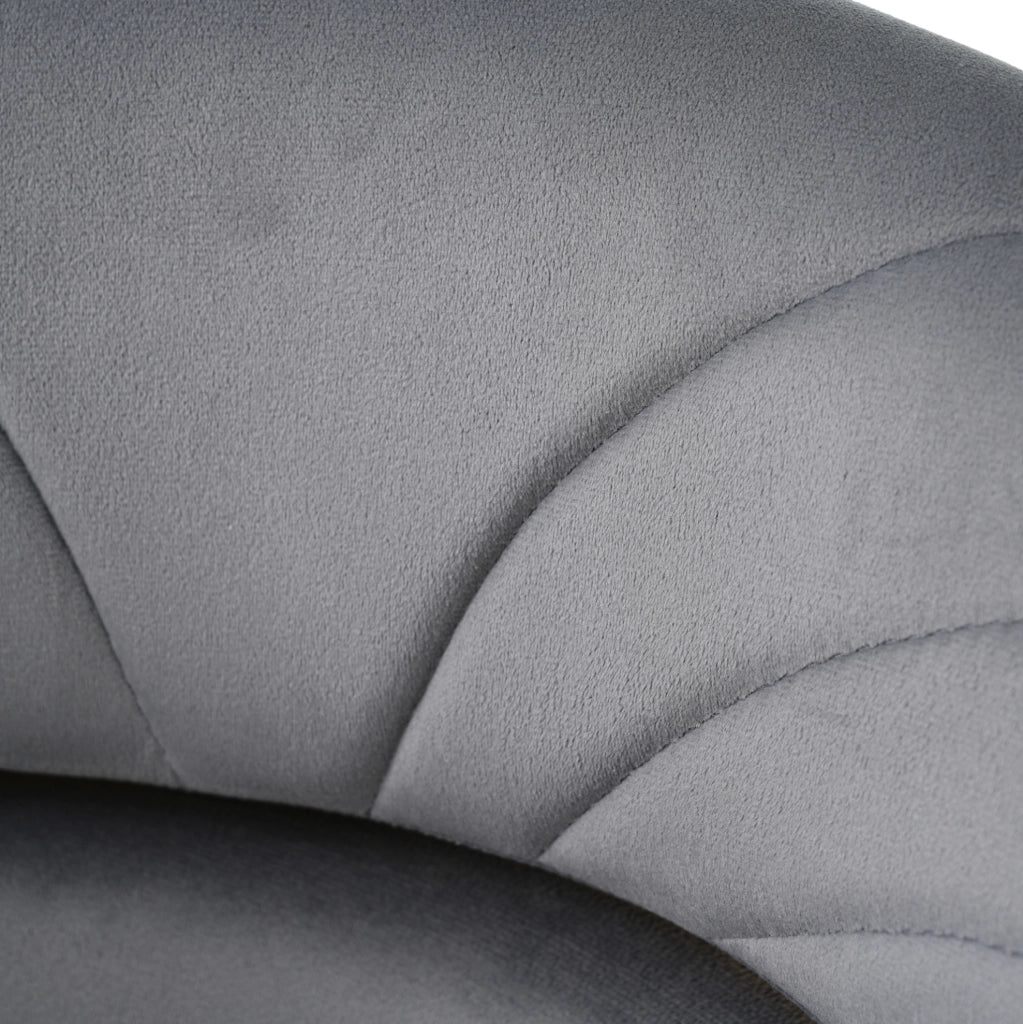 Sedia da pranzo 59.69x59.69x55.88 cm con comfort ed ergonomia in velluto grigio