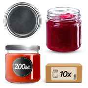 Barattoli per conserve KADAX Lerma 200 ml 10 pezzi 66 mm + coperchi argento