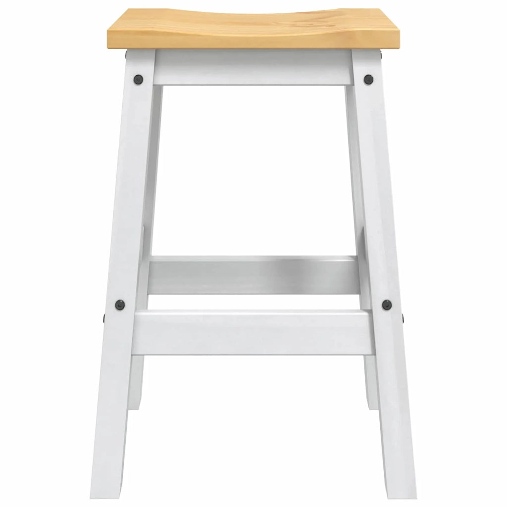 Sgabello da bar 2 pz Bianco e Cera di Miele 44 x 30 x 63 cm 42033391