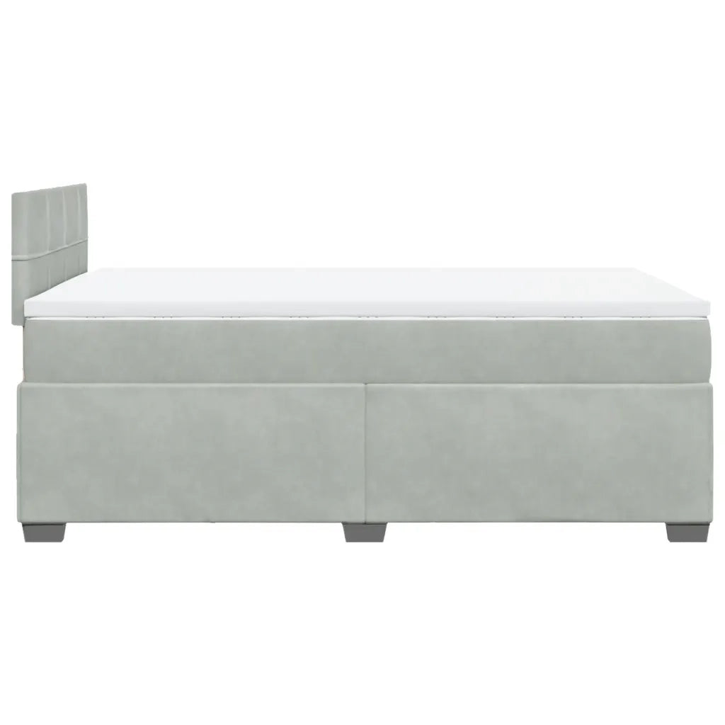 Giroletto a Molle con Materasso Grigio Chiaro 120x190cm Velluto 3286258