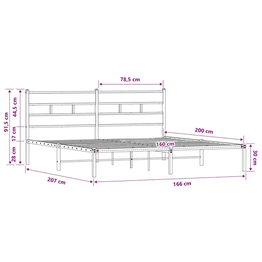 Giroletto senza Materasso con Testiera Rovere Sonoma 160x200 cm 4017203