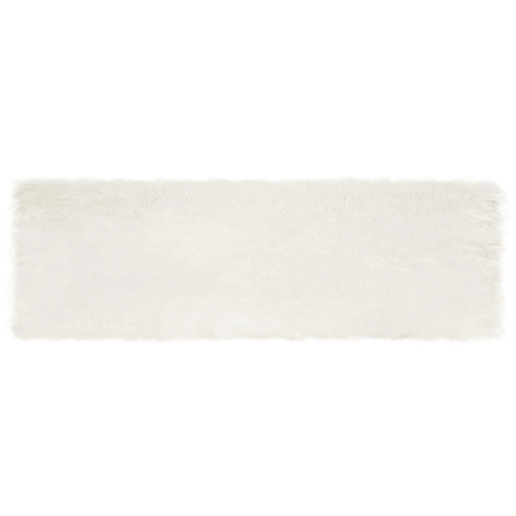 Tappeto in finta TAFALLA Bianco 80 x 250 cm Poliestere 42021458