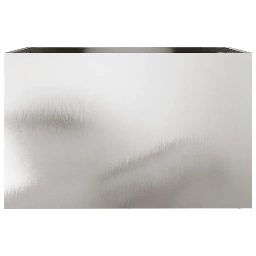 Fioriera | Cassetta per fiori | Vaso Argento 62x40x39 cm in Acciaio Inox