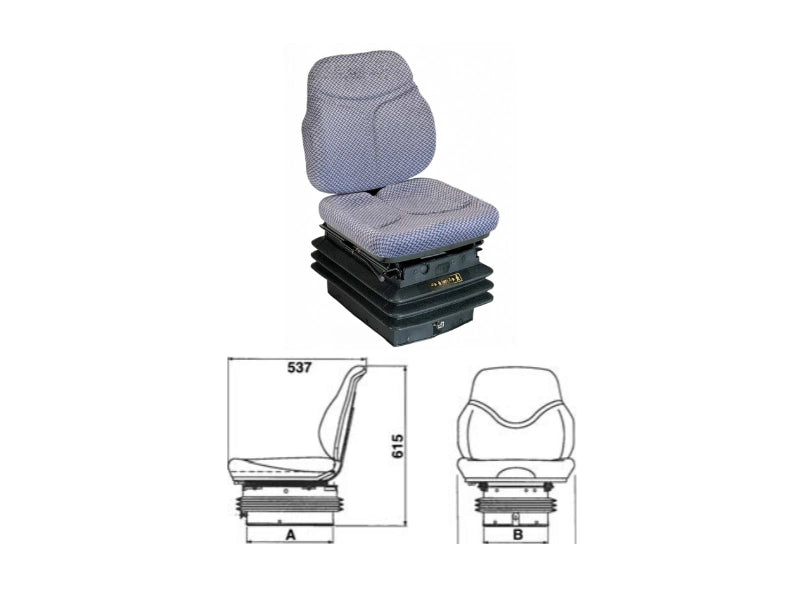 Sedile SC79 molleggio meccanico M200 soffietto in skay e stoffa omologato Cobo - Tessuto