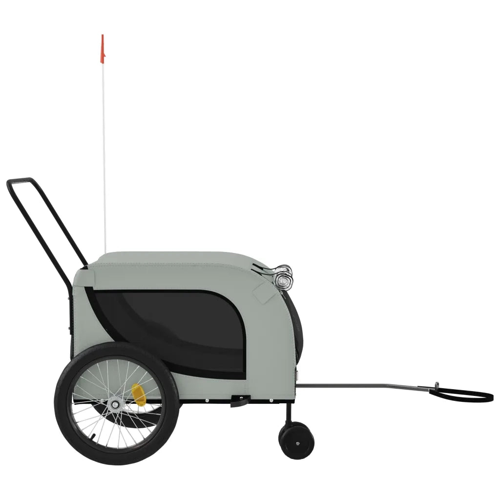 Rimorchio da Bici per Animali Grigio e Nero Oxford e Ferro CFW9100862