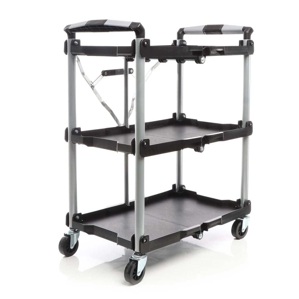 Carrello pieghevole multiuso con 3 piani Fino a 120 kg Per officina, ufficio, gastronomia