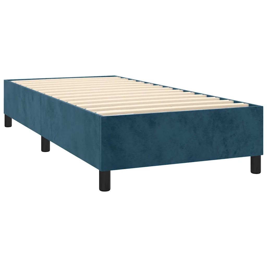 Letto a Molle con Materasso e LED Blu Scuro 80x200cm in Velluto 3139413