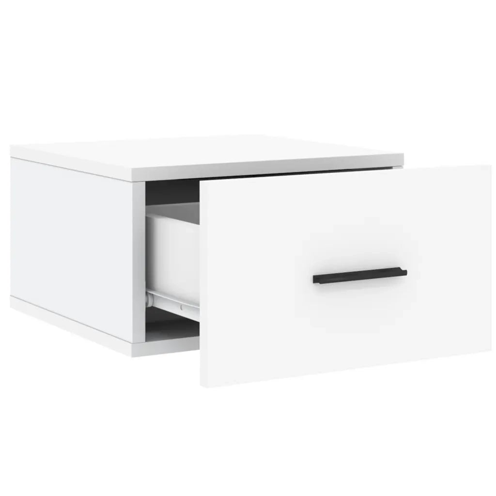 Set di 2 Comodini | Armadio da Notte | Mobiletto da notte a Muro Bianchi 35x35x20 cm
